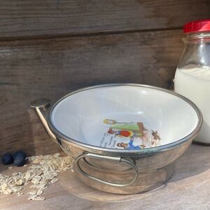 40's Warming Dish Porcelain Ceramic Baby / Childs Bowl